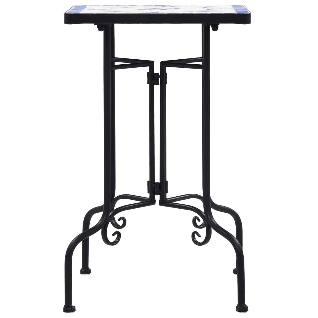 Maison Chic - Table de jardin - Table de bistro mosaïque bleu et blanc Céramique HL903 - Image 1
