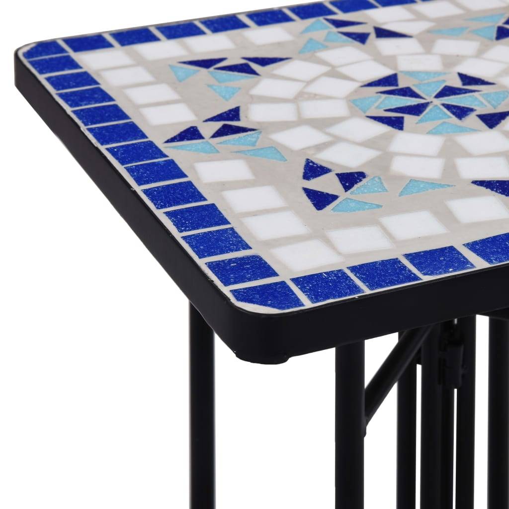 Maison Chic - Table de jardin - Table de bistro mosaïque bleu et blanc Céramique HL903 - Image 5