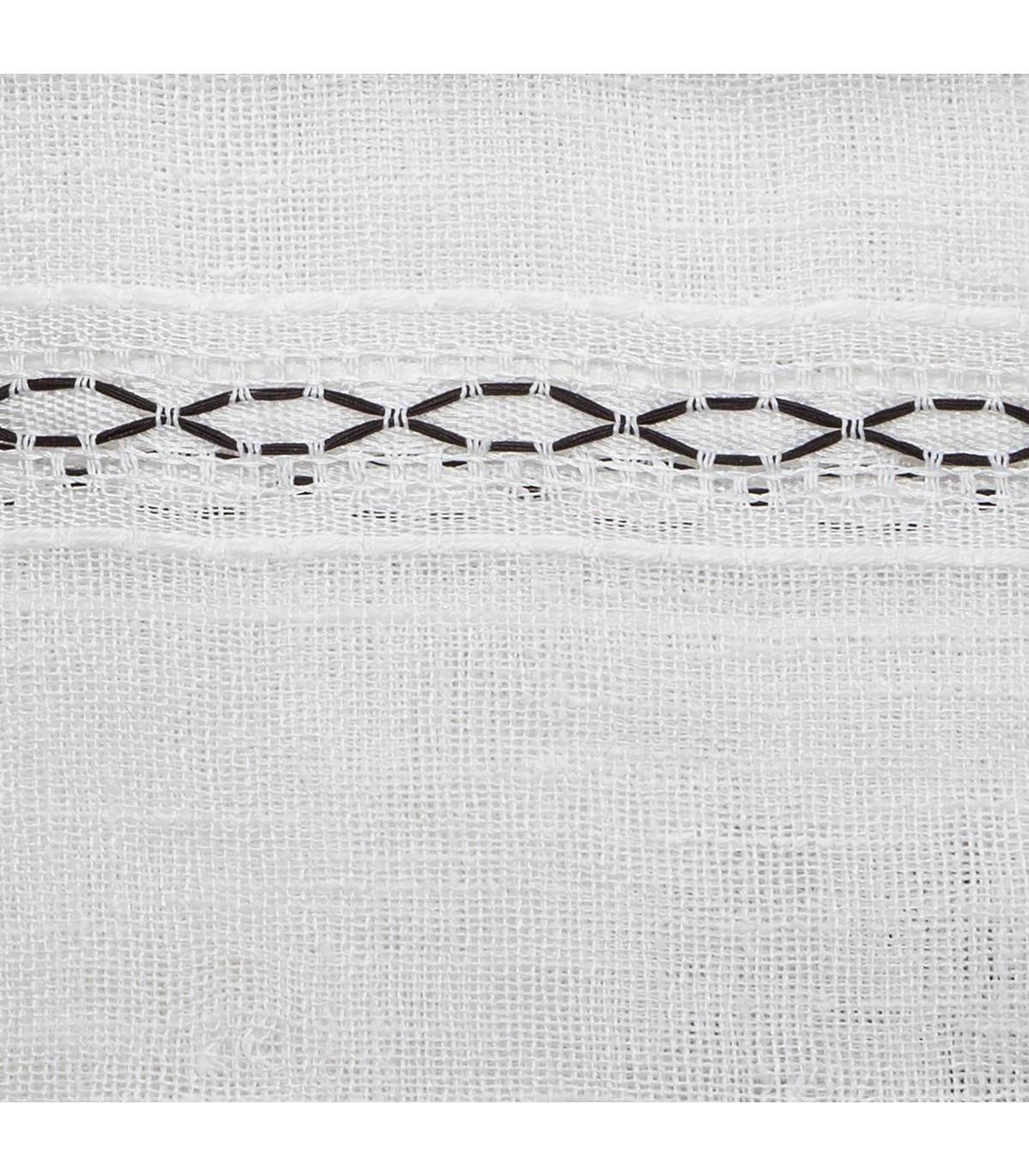 Voilage à œillets Blanc  avec lignes horizontales 140 x 240 cm - Image 3