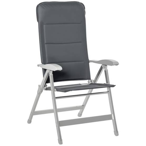 ComfortXL - Chaise de jardin pliante Aluminium terrasse balcon dossier inclinable gris foncé - ComfortXL Outdoor Living - Image 1