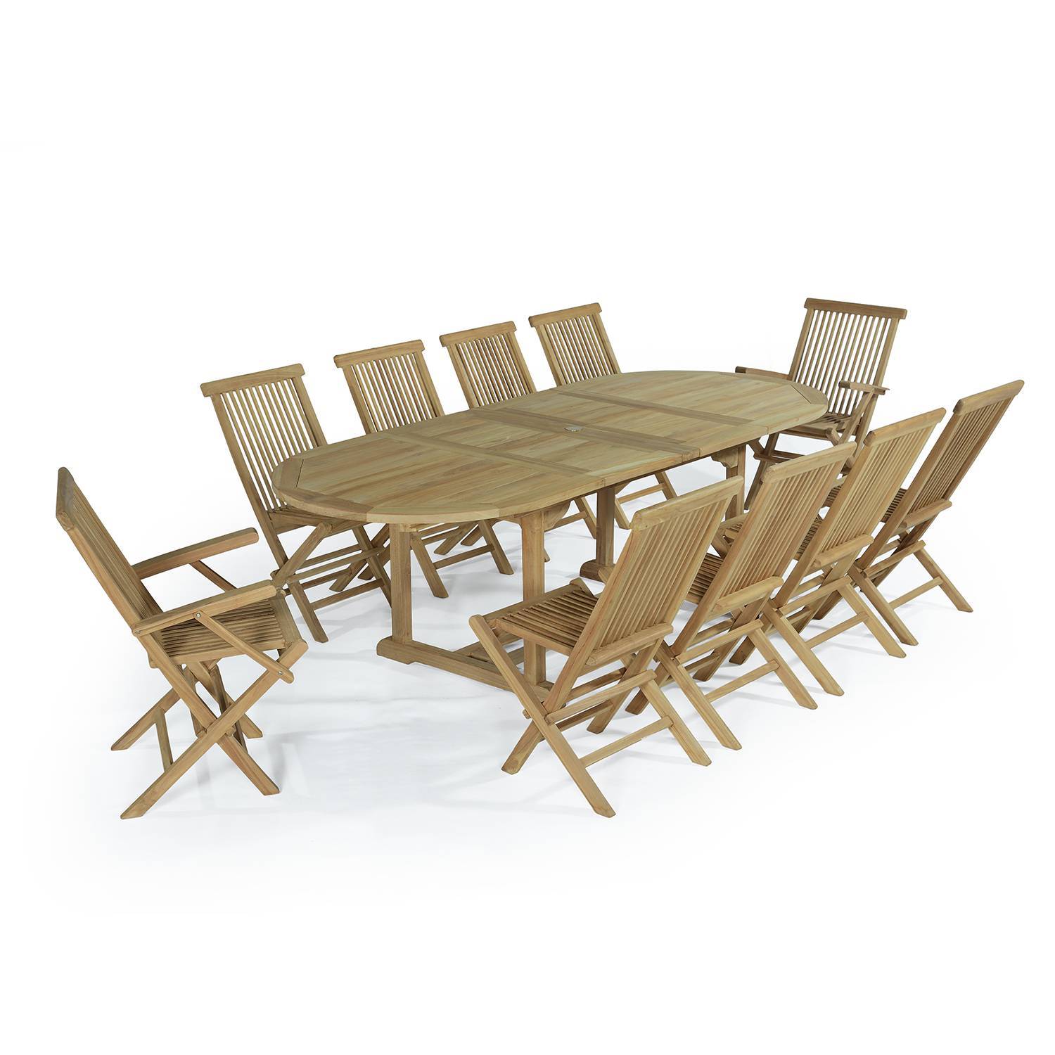 Salon de jardin en teck massif Aore, 10 places - TECK'Attitude - Image 1