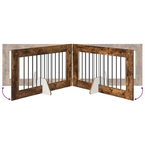 ComfortXL - Barrière de sécurité pour chien bois intérieur pliable 200,5 cm chêne fumé - ComfortXL Outdoor Living - Image 7