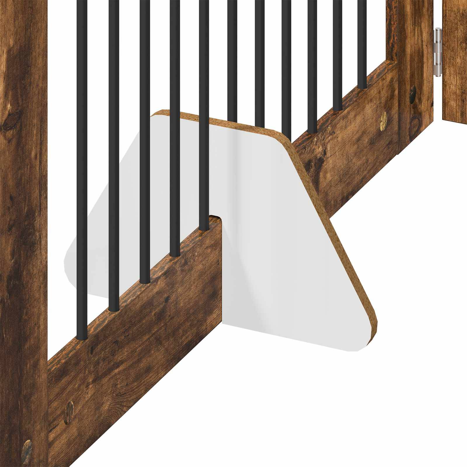 ComfortXL - Barrière de sécurité pour chien bois intérieur pliable 200,5 cm chêne fumé - ComfortXL Outdoor Living - Image 6