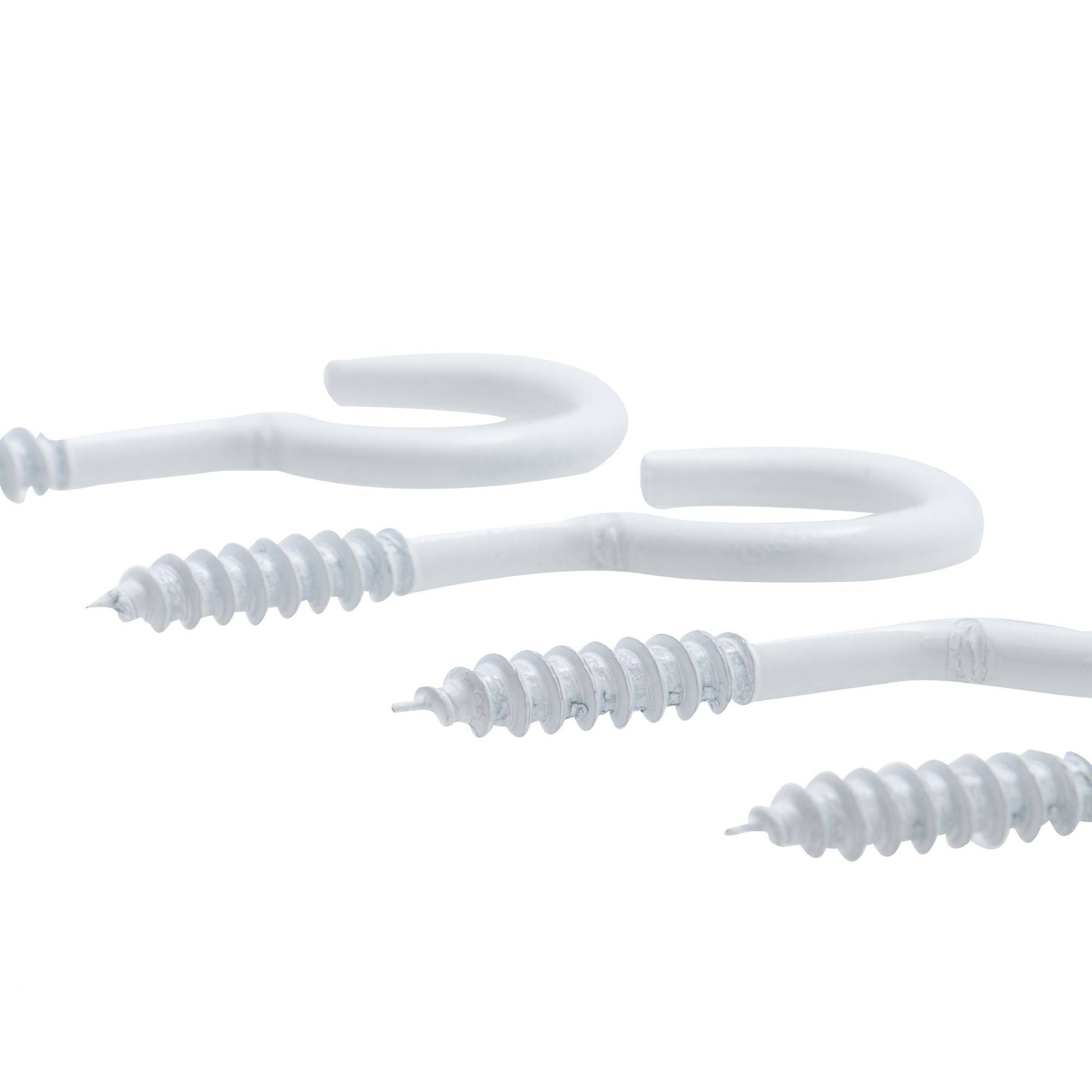 Crochet à visser plastifié blanc filet bois Viswood - 3,5x20mm (lot de 8 crochets) - Image 4