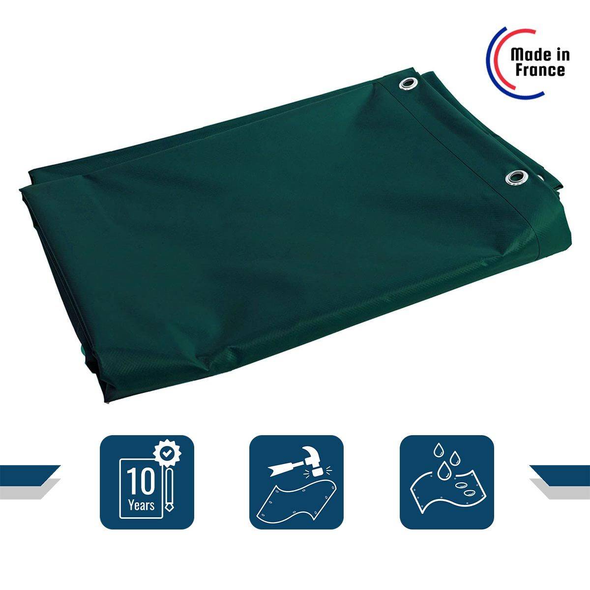 Bâche Agricole 3x5 m XP640AG Verte - Garantie 10 ans - Bâche de protection étanche pour Matériel agricole - Made in France TECPLAST - Image 2
