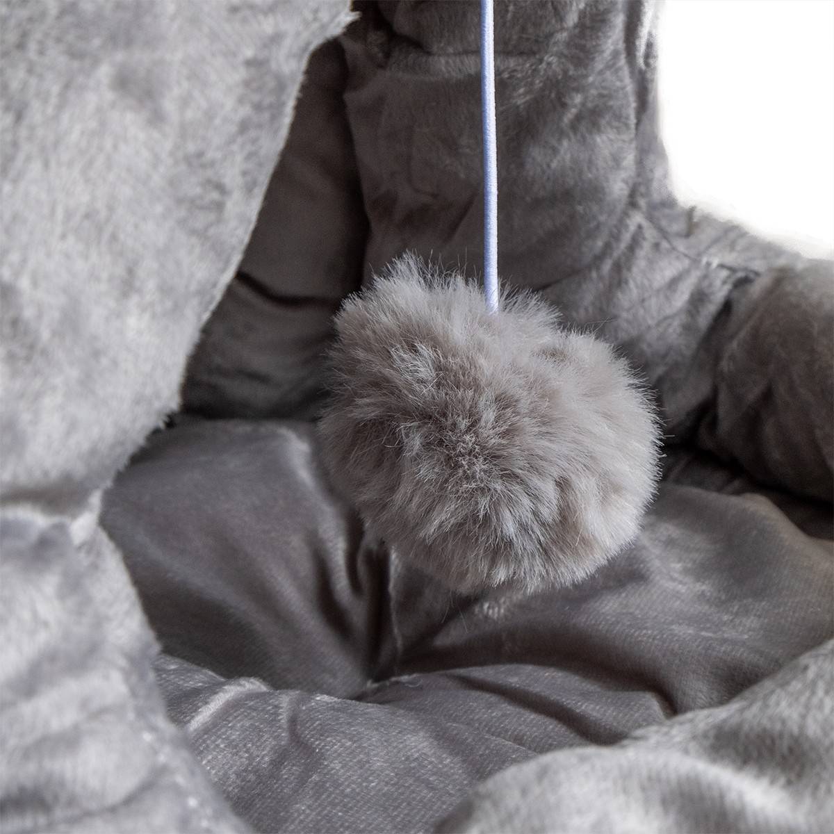 Panier pour chat avec Coussin Lavable Niche avec balle Grotte Cabane Rembourrée Douillet KZ GARDEN - Image 5
