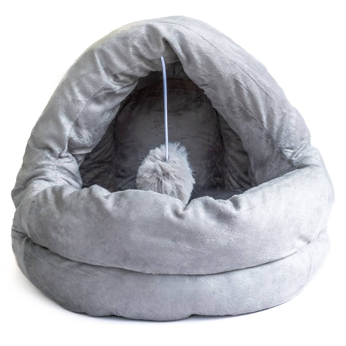 Panier pour chat avec Coussin Lavable Niche avec balle Grotte Cabane Rembourrée Douillet KZ GARDEN - Image 2