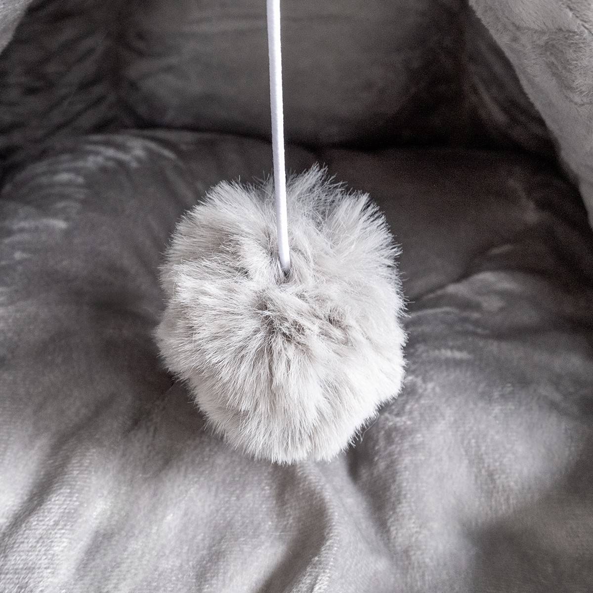 Panier pour chat avec Coussin Lavable Niche avec balle Grotte Cabane Rembourrée Douillet KZ GARDEN - Image 3