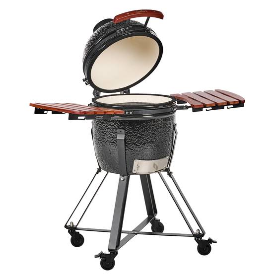 Beliani - Gril à charbon de bois Céramique Noir KAMADO - 111x53x112- Beliani - Image 2