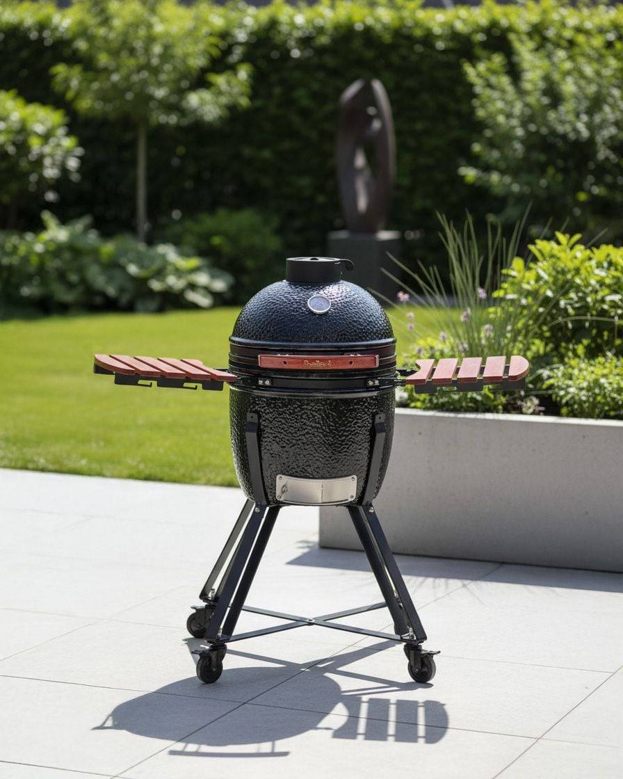 Beliani - Gril à charbon de bois Céramique Noir KAMADO - 111x53x112- Beliani - Image 1