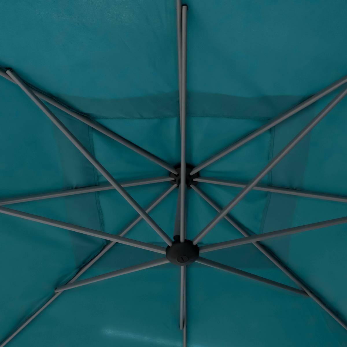 Hesperide - Parasol déporté carré "Manoa" bleu canard D2,5x2,5m en acier Hespéride - Image 3
