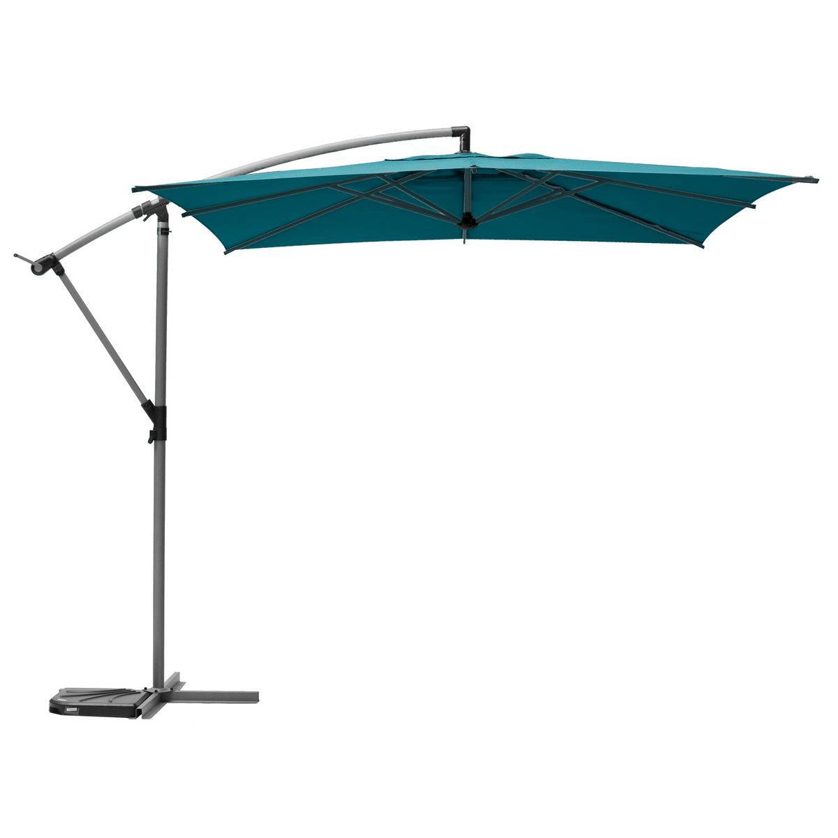 Hesperide - Parasol déporté carré "Manoa" bleu canard D2,5x2,5m en acier Hespéride - Image 2