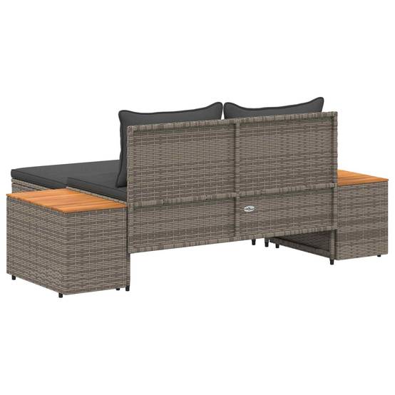 Ensemble de canapés de jardin résine tressée et acier gris 110 x 57 x 73 cm - PANGIVO - Image 8