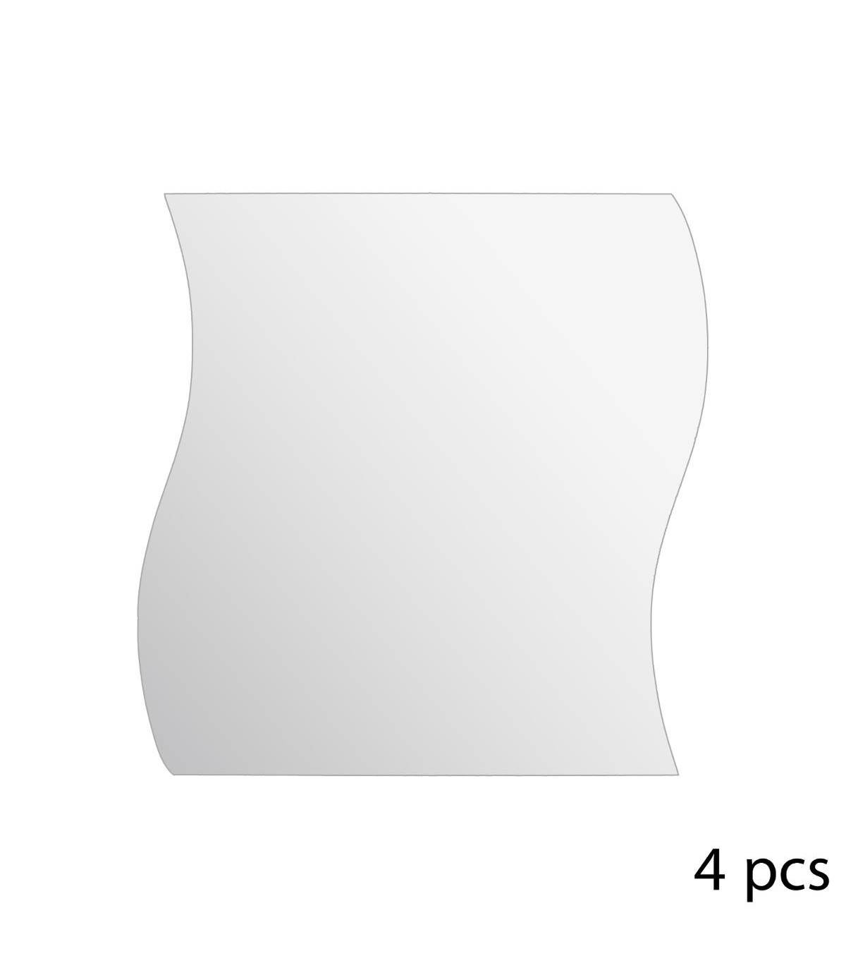 Lot de 4 Miroirs adhésifs Vagues en Verre 30 x 30 cm - Image 3