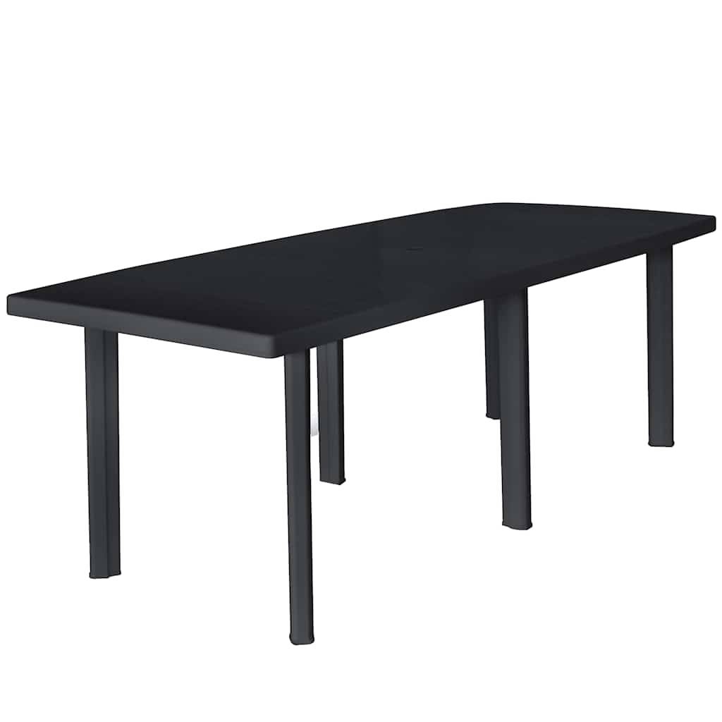 Grande Table de Jardin en Plastique Anthracite 216 cm,pour 8 à 10 Personnes,Résistante aux Intempéries avec Trou de Parasol–ComfortXL Outdoor Living - Image 1