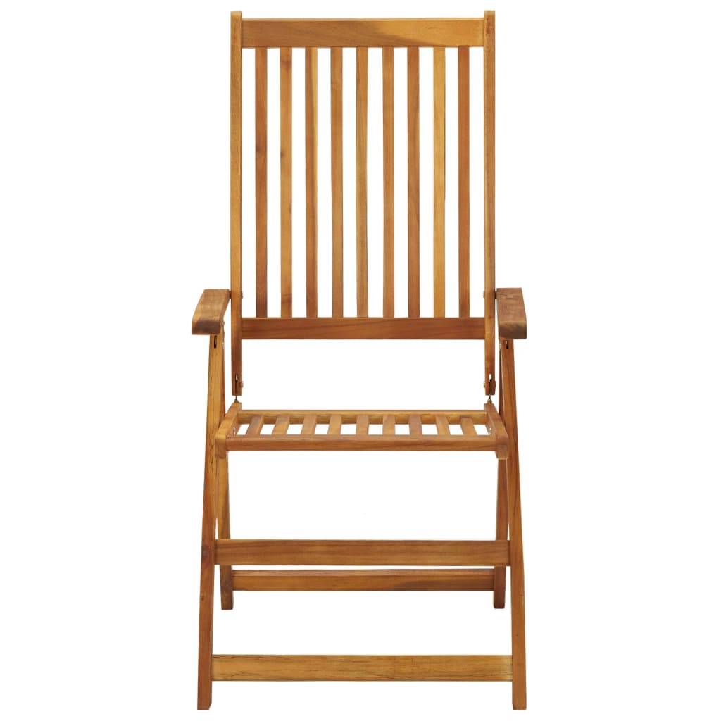 Chaises pliables jardin bois d'acacia crème 57 x 69 x 111 cm - PANGIVO - Image 4