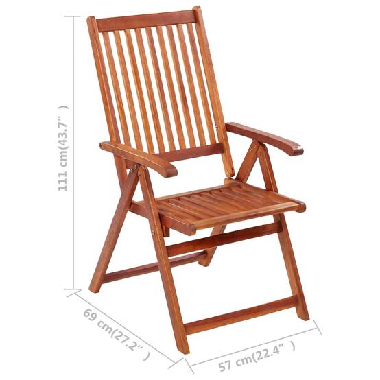 Chaises pliables jardin bois d'acacia crème 57 x 69 x 111 cm - PANGIVO - Image 10