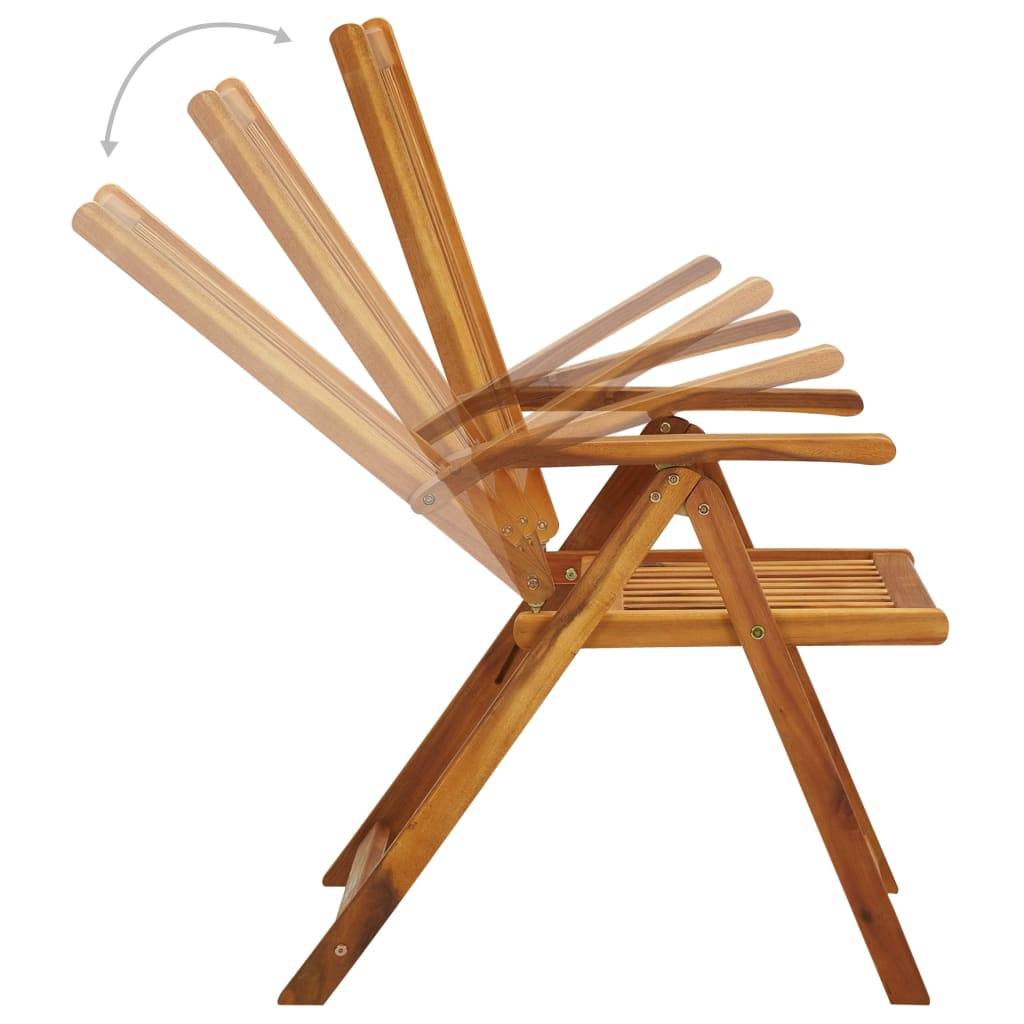 Chaises pliables jardin bois d'acacia crème 57 x 69 x 111 cm - PANGIVO - Image 5