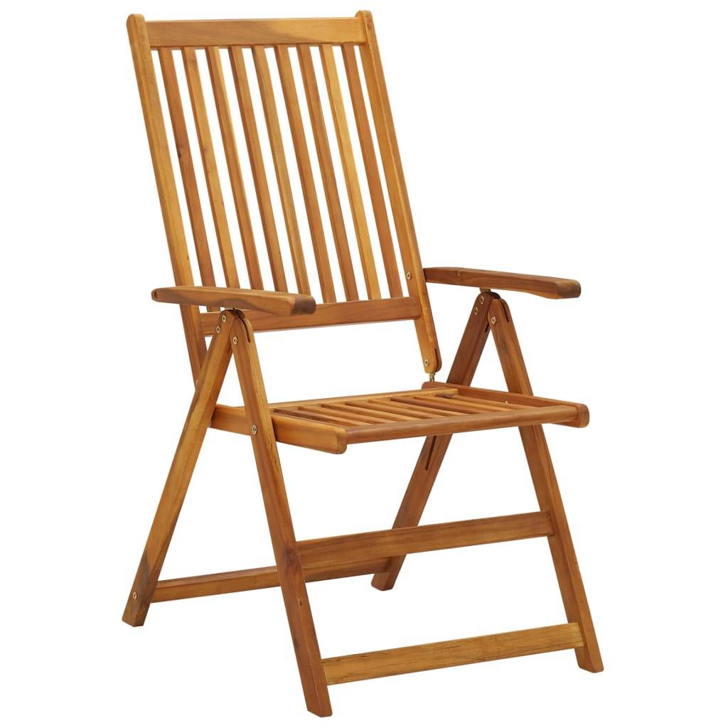 Chaises pliables jardin bois d'acacia crème 57 x 69 x 111 cm - PANGIVO - Image 3