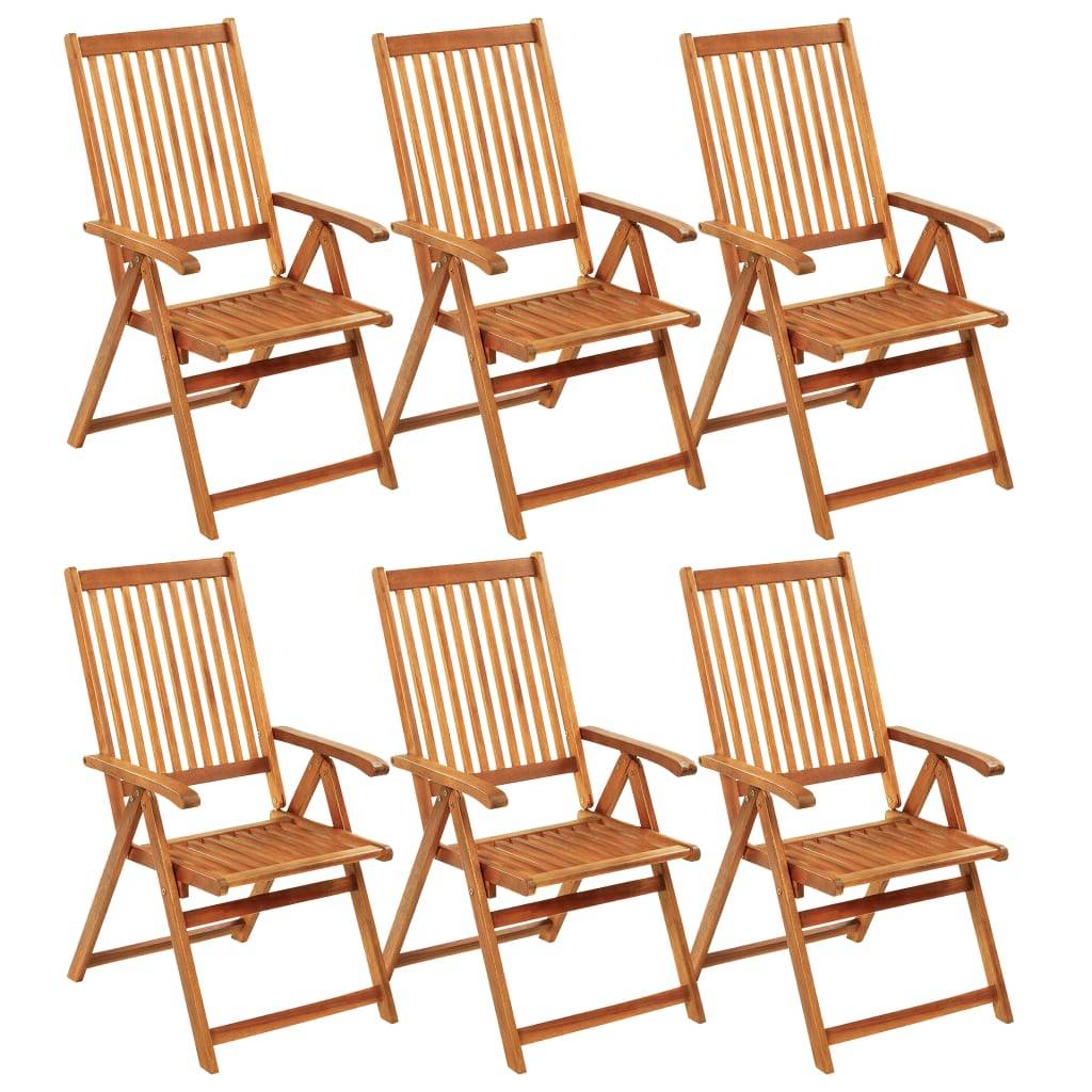 Chaises pliables jardin bois d'acacia crème 57 x 69 x 111 cm - PANGIVO - Image 2
