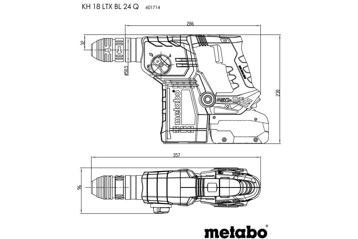 Metabo - Marteau perforateur METABO KH 18 LTX 24 - Sans batterie, ni chargeur - 601714840 - Image 5