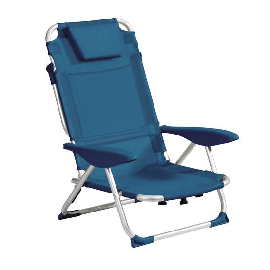 Oviala - Fauteuil clic clac des plages en polyester bleu lazuli Clic Clac des plages - Oviala - Image 1