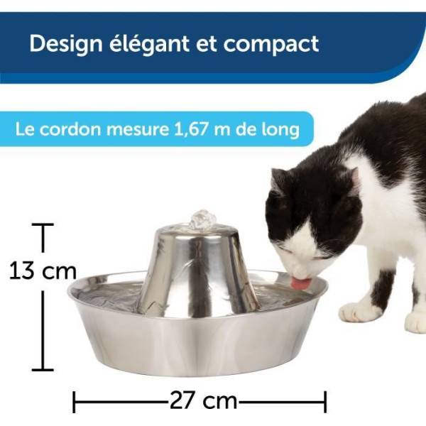 Petsafe - Fontaine pour Animaux - PETSAFE - SEASIDE - Inoxydable - 1,8 L - Silencieuse - Eau filtrée - Image 6
