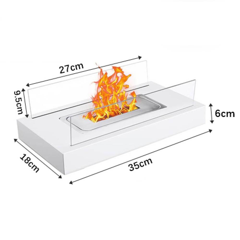Cheminée de table pour balcon, décoration, intérieur et extérieur, ambiance feu de camp, Blanc-Lytech - Image 5