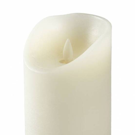 Bougie LED en cire Ivoire Flamme vacillante réaliste à piles H18cm large 9cm Timer Blanc chaud Lotti - Image 7