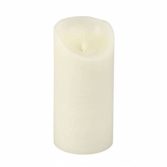 Bougie LED en cire Ivoire Flamme vacillante réaliste à piles H18cm large 9cm Timer Blanc chaud Lotti - Image 6