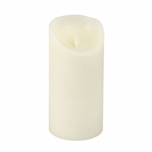 Bougie LED en cire Ivoire Flamme vacillante réaliste à piles H18cm large 9cm Timer Blanc chaud Lotti - Image 6