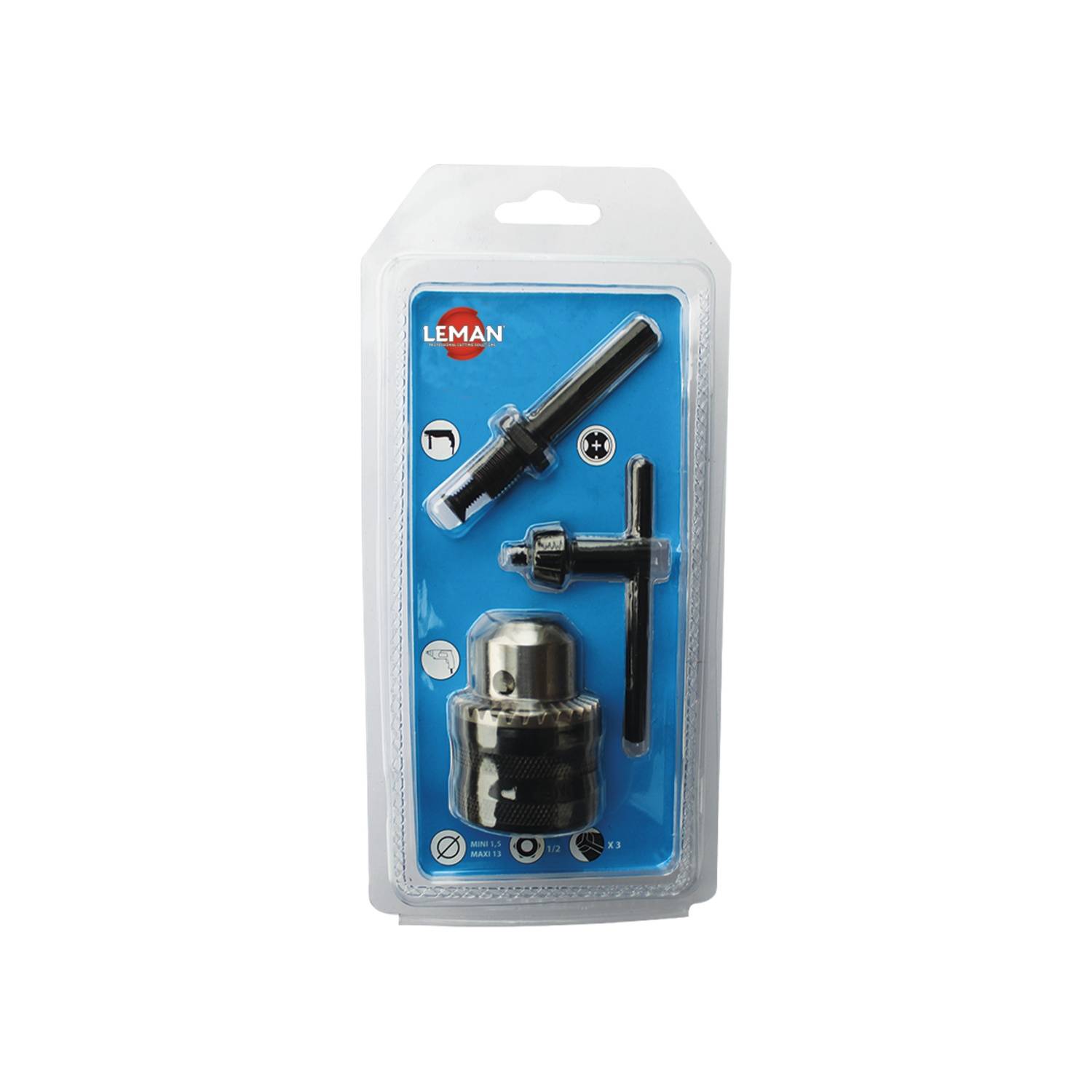 KIT MANDRIN + CLE + ADAPTATEUR SDS PERFORATEUR - 913.003 - LEMAN - Image 1