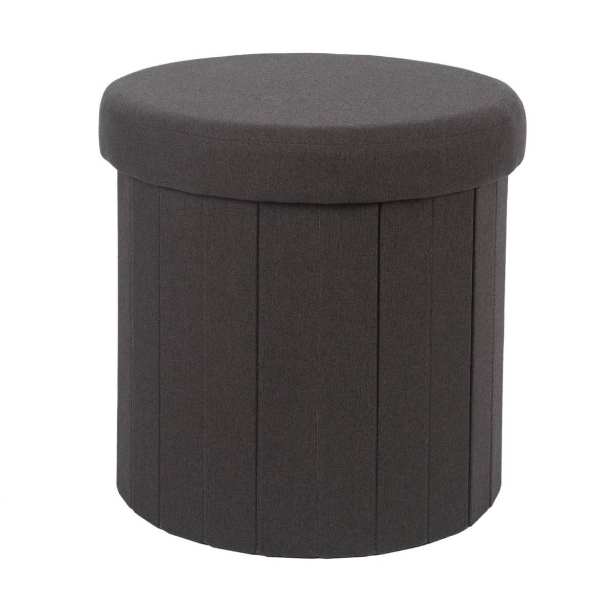 The Home Deco Factory - Pouf Coffre Pliable "Pills" 38cm Noir - Image 2