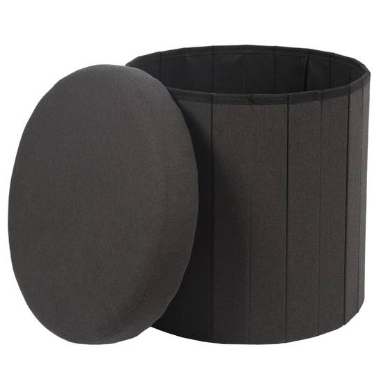 The Home Deco Factory - Pouf Coffre Pliable "Pills" 38cm Noir - Image 3