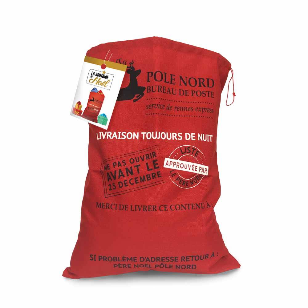 Hotte du Père Noël effet toile de jute, Lot de 4 - Image 7