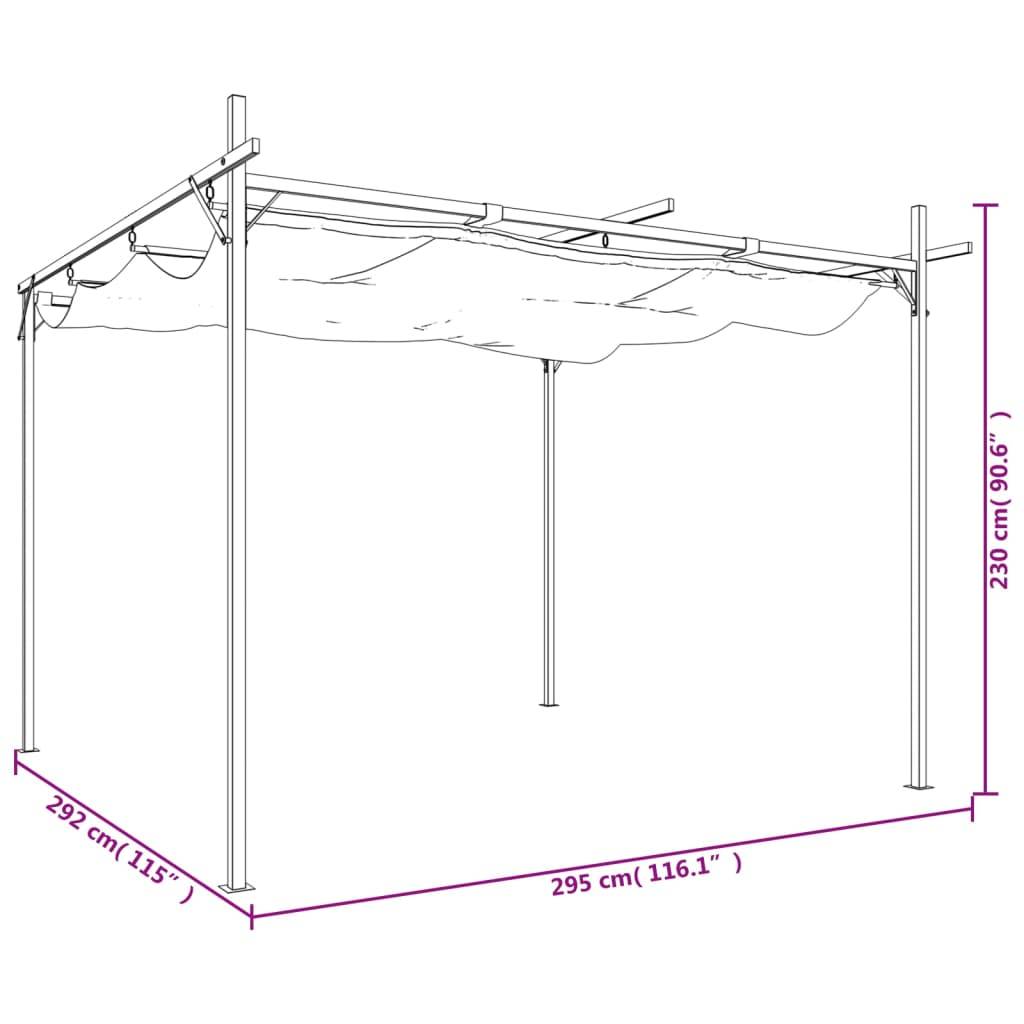 Pergola aluminium et acier taupe 295 x 292 x 230 cm - PANGIVO - Image 8