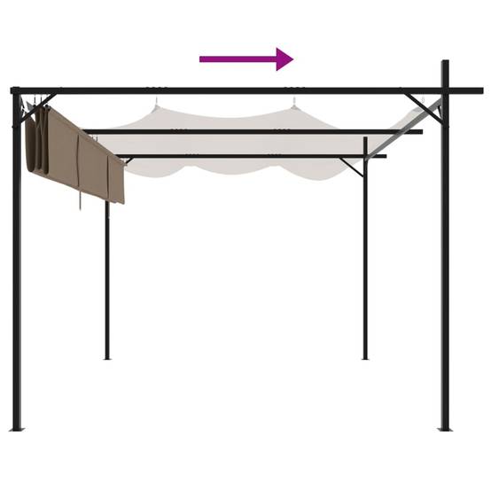Pergola aluminium et acier taupe 295 x 292 x 230 cm - PANGIVO - Image 6