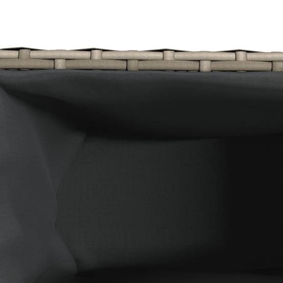 Lot de 2 Bacs à fleurs 3 pots résine tressée pour terrasse séparation végétale 105x30x32 cm Gris - ComfortXL Outdoor Living - Image 5