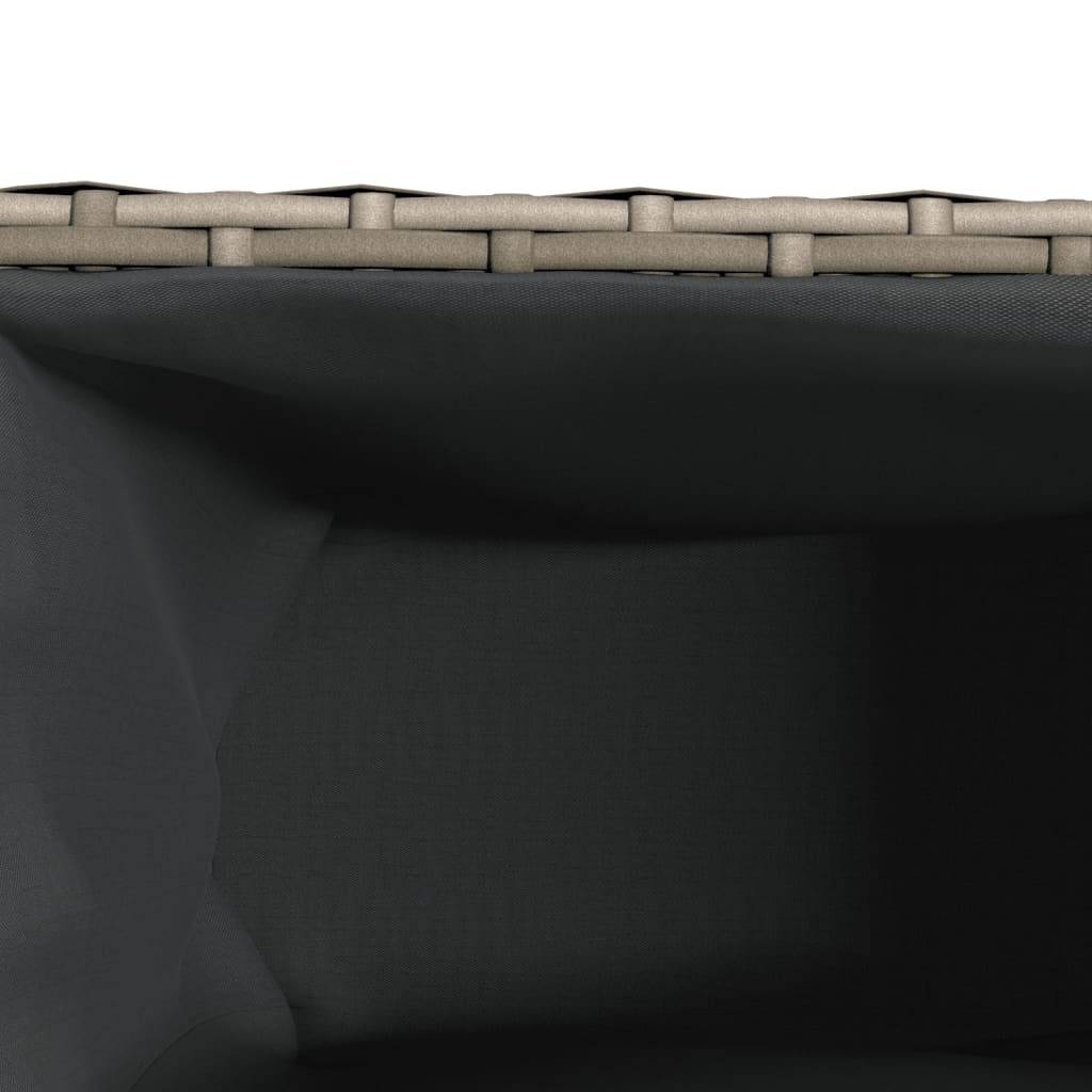 Lot de 2 Bacs à fleurs 3 pots résine tressée pour terrasse séparation végétale 105x30x32 cm Gris - ComfortXL Outdoor Living - Image 5