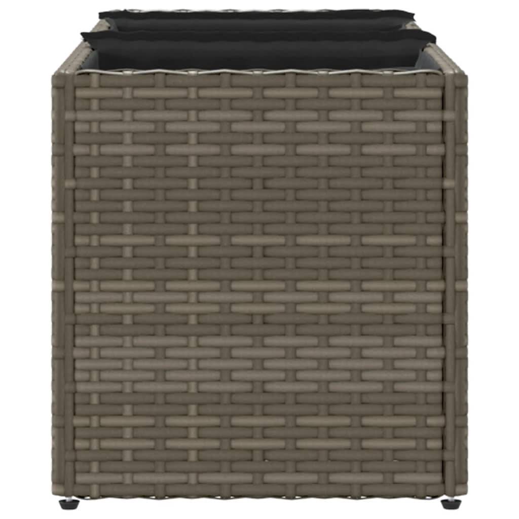 Lot de 2 Bacs à fleurs 3 pots résine tressée pour terrasse séparation végétale 105x30x32 cm Gris - ComfortXL Outdoor Living - Image 7