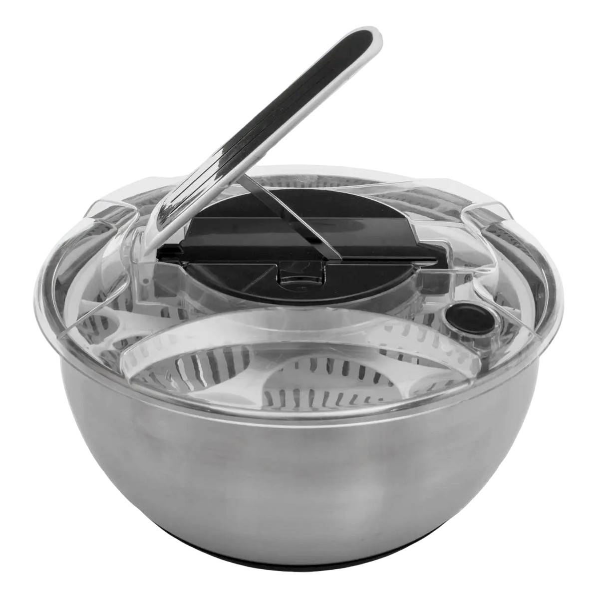 Essoreuse à Salade en Inox "Levier" 3,5L Argent - Image 1