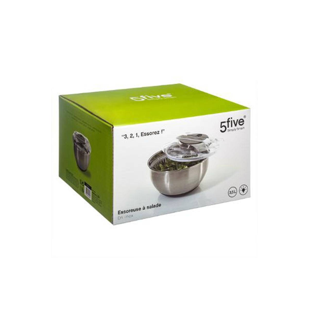 Essoreuse à Salade en Inox "Levier" 3,5L Argent - Image 5