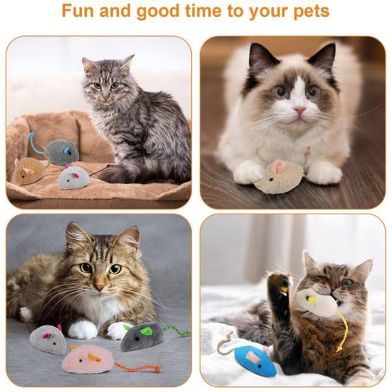 Lot de 9 jouets à l'herbe à chat en forme de souris - Image 2