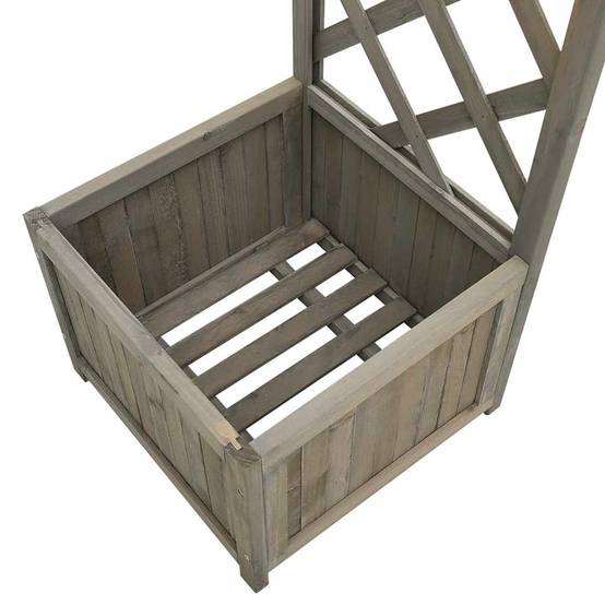 Pergola Arche Jardin 2 Jardinières Bois Sapin Laqué Décoration 175cm Gris - ComfortXL Outdoor Living - Image 6
