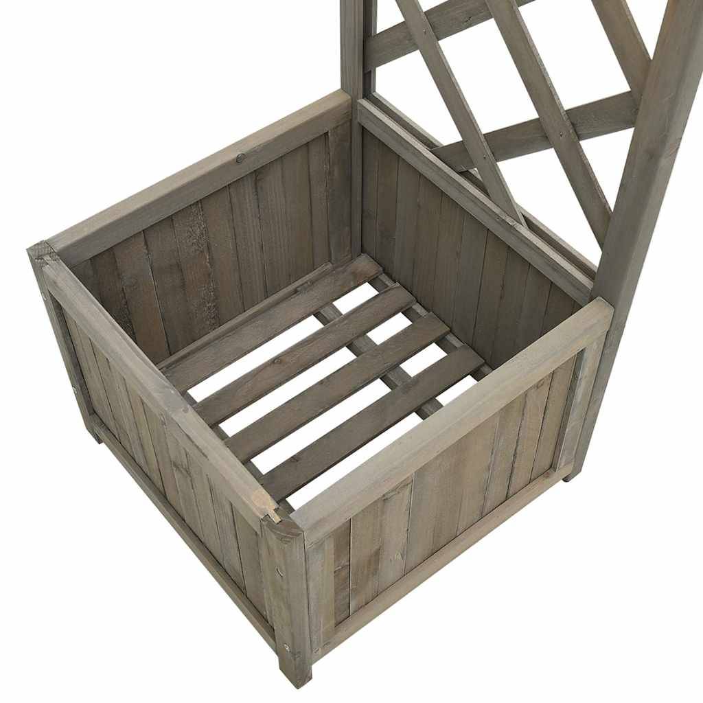 Pergola Arche Jardin 2 Jardinières Bois Sapin Laqué Décoration 175cm Gris - ComfortXL Outdoor Living - Image 6