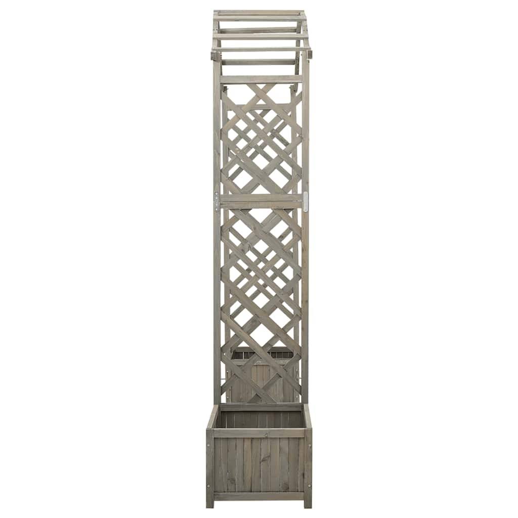 Pergola Arche Jardin 2 Jardinières Bois Sapin Laqué Décoration 175cm Gris - ComfortXL Outdoor Living - Image 5
