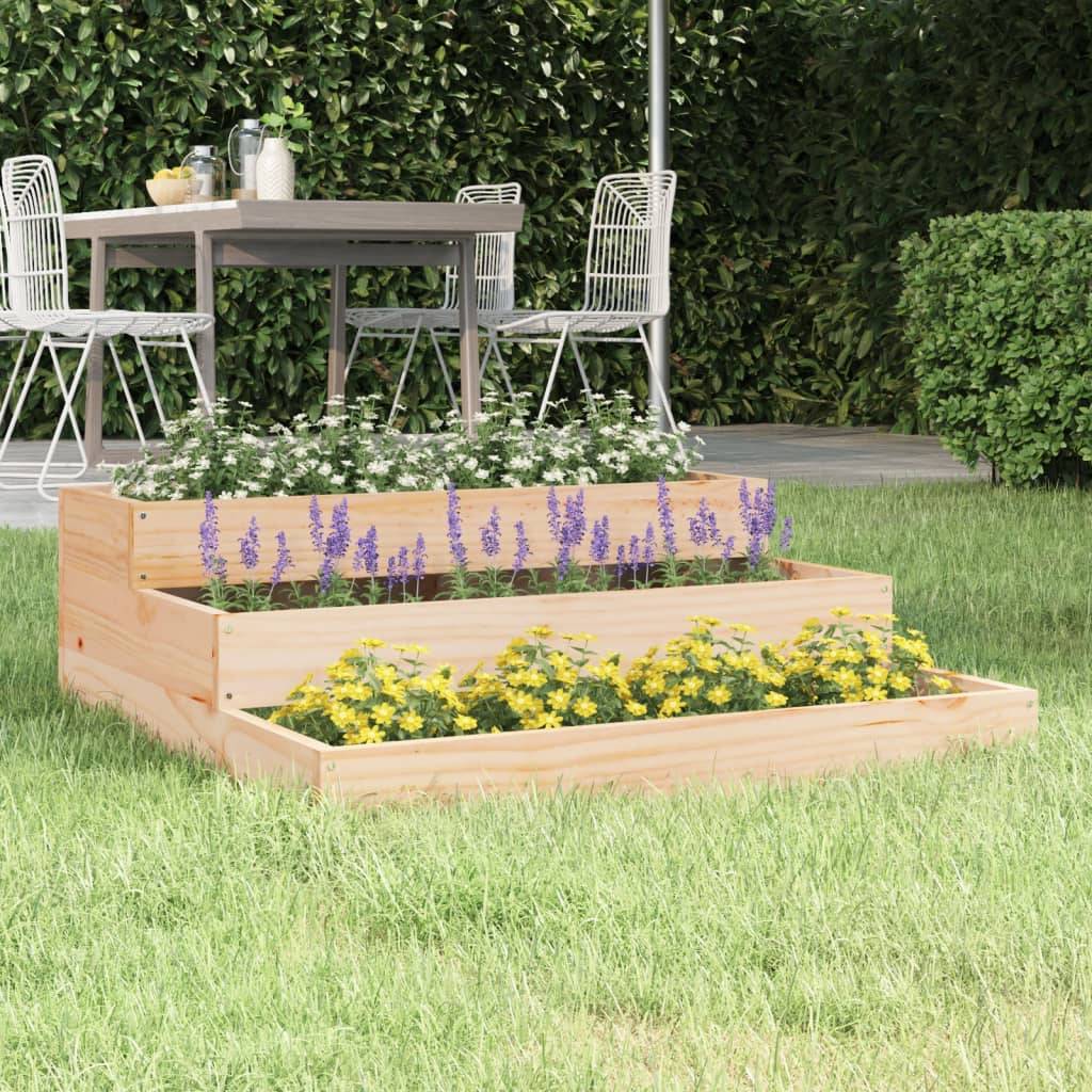 Vidaxl - Jardinière 78x78x27 cm Bois massif de pin vidaXL 823906 - Image 1