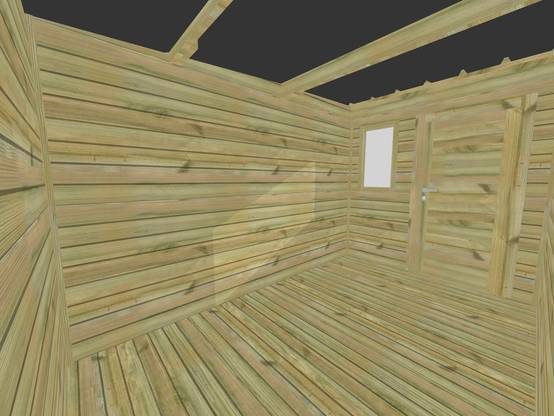 ABRI DE JARDIN bois autoclave 27mm - 3,14x3,44m / 11m2 - Bac acier - Plancher bois - Image 5