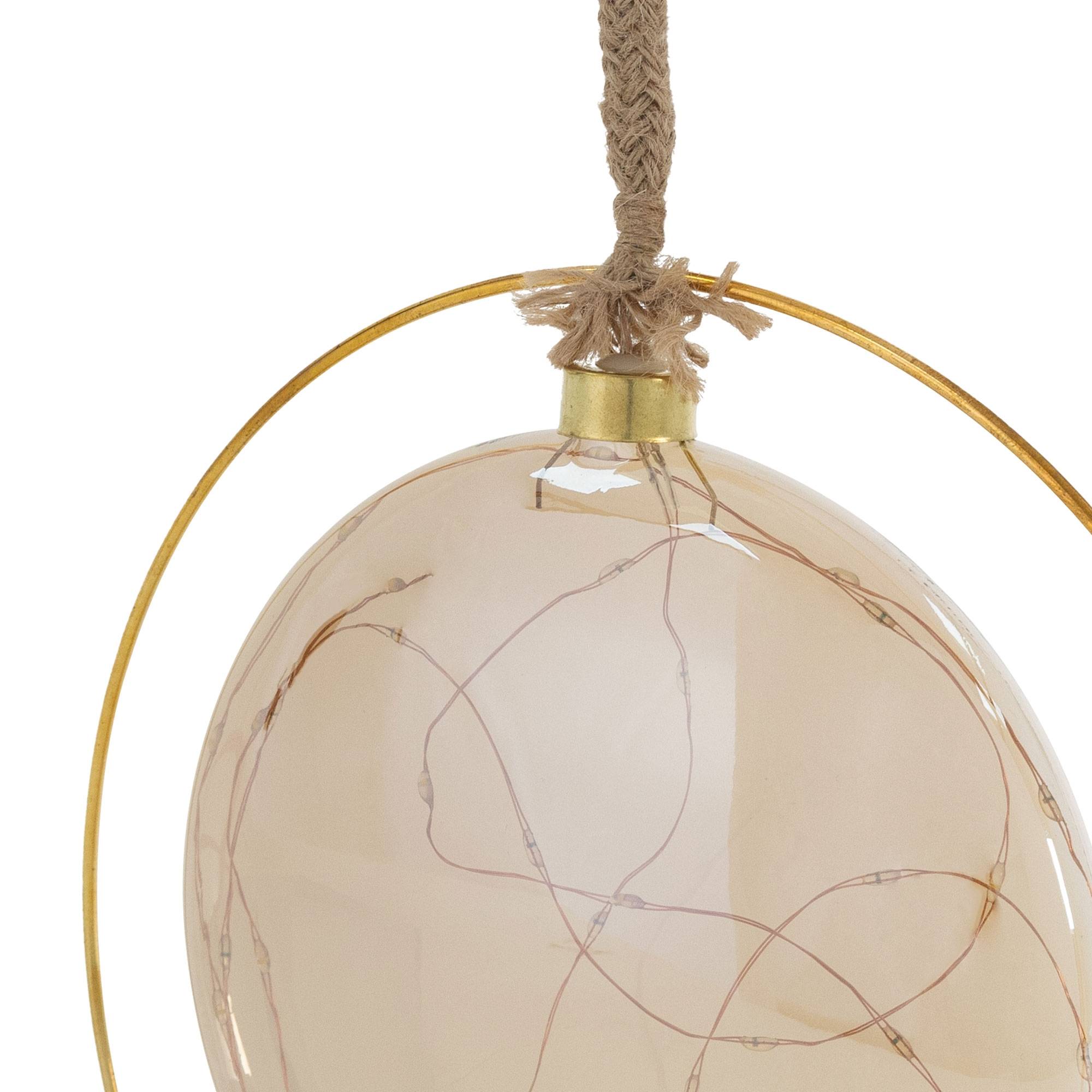 Ecd-Germany - Boule de Noël suspendue avec LED décoration de Noël en verre doré Ø18 cm - Image 3