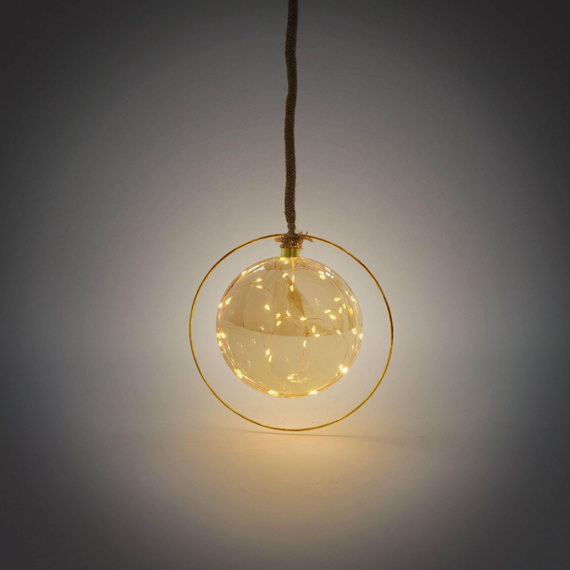 Ecd-Germany - Boule de Noël suspendue avec LED décoration de Noël en verre doré Ø18 cm - Image 5